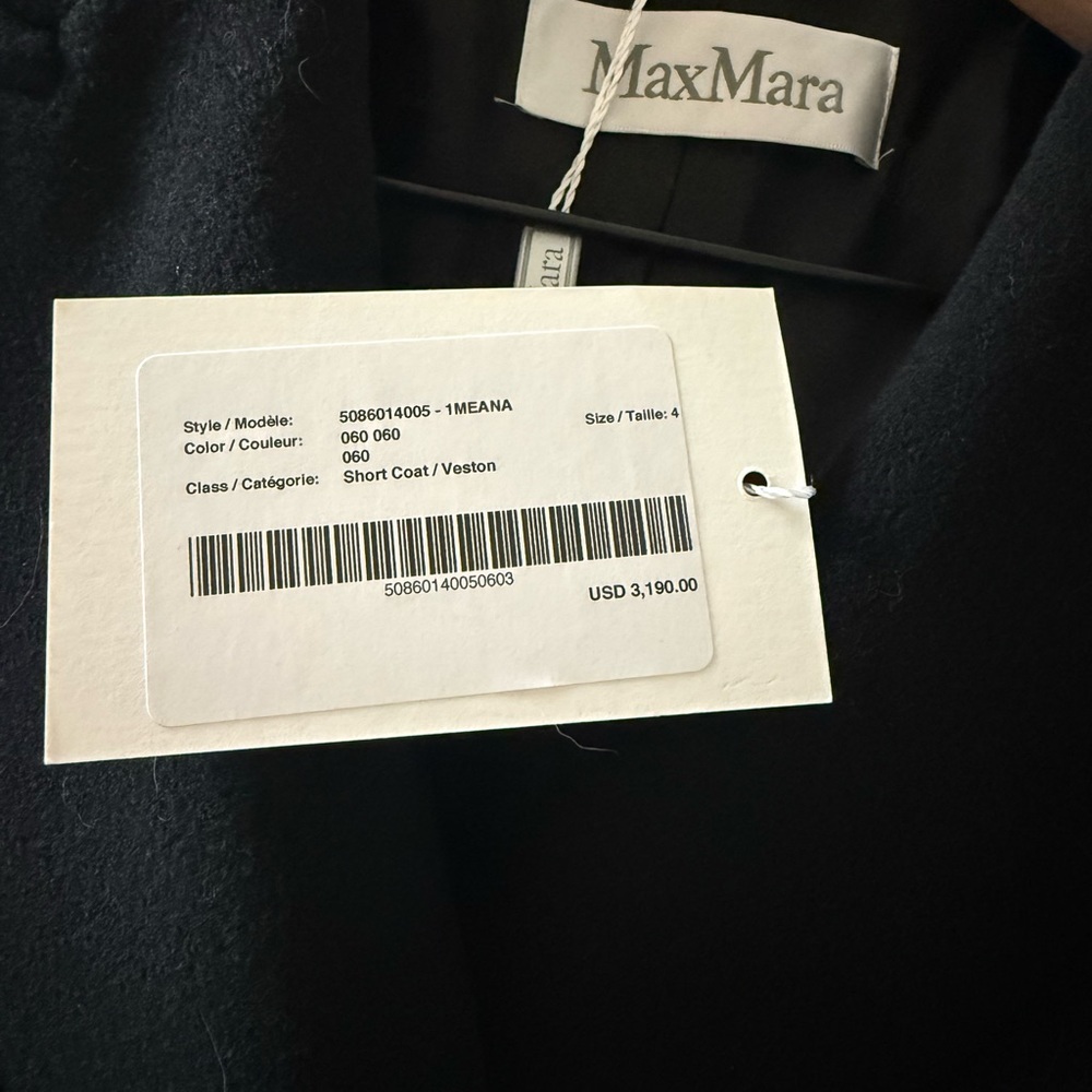 MaxMara Black Double-Breasted Pea Coat - Picture 4 of 5